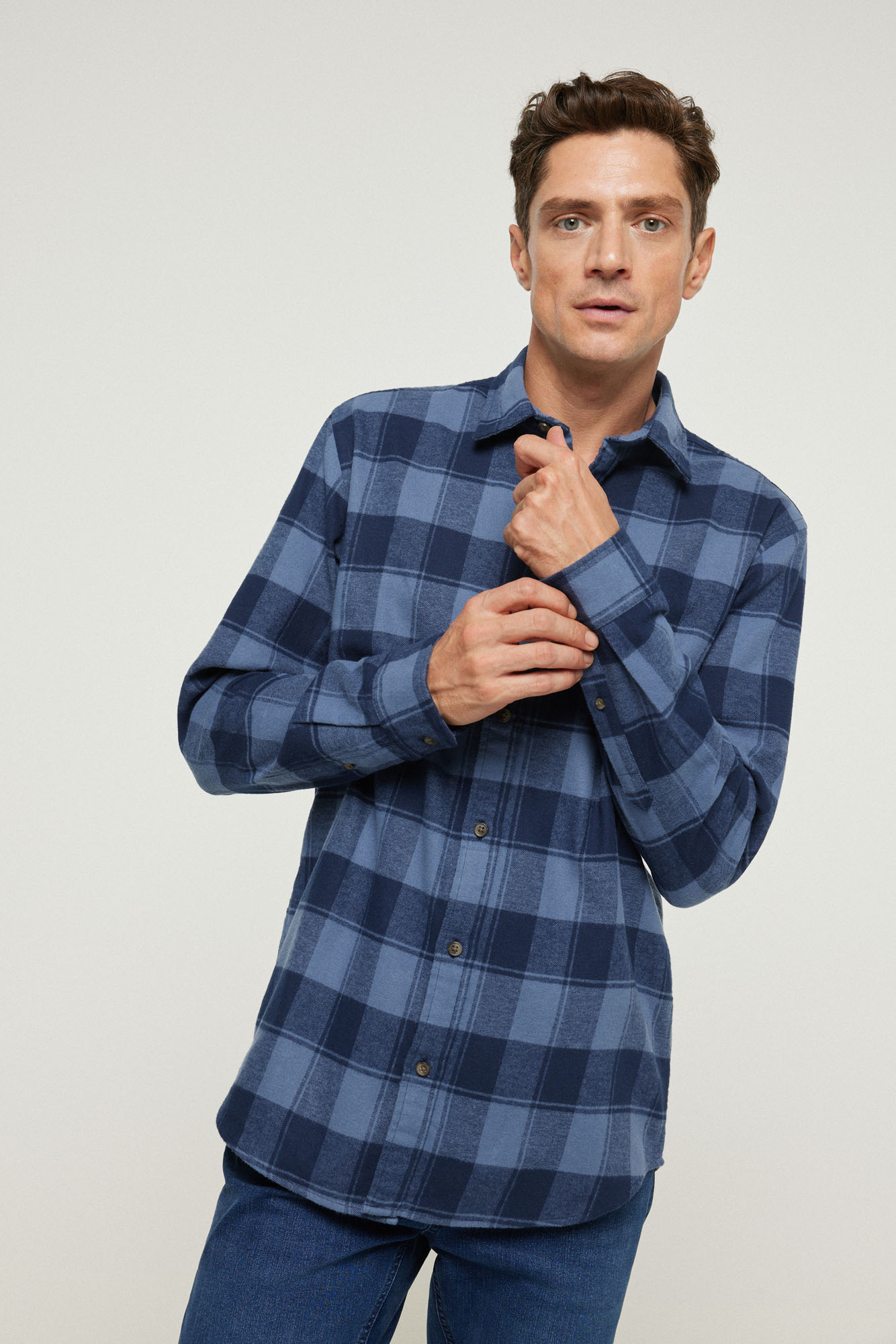 Camisa xadrez de sarja