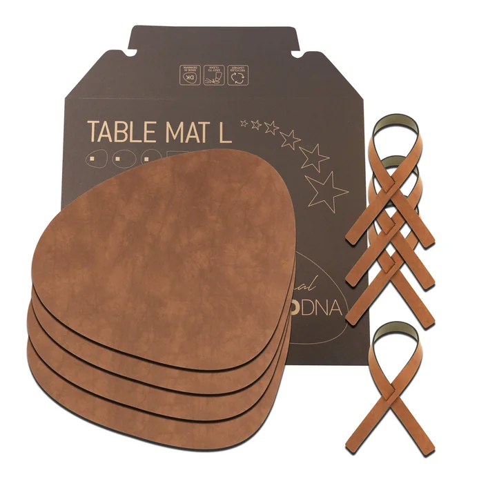 Lind DNA - Geschenkset Curve L, Nupo natur (4 Tischsets   4 Serviettenringe)