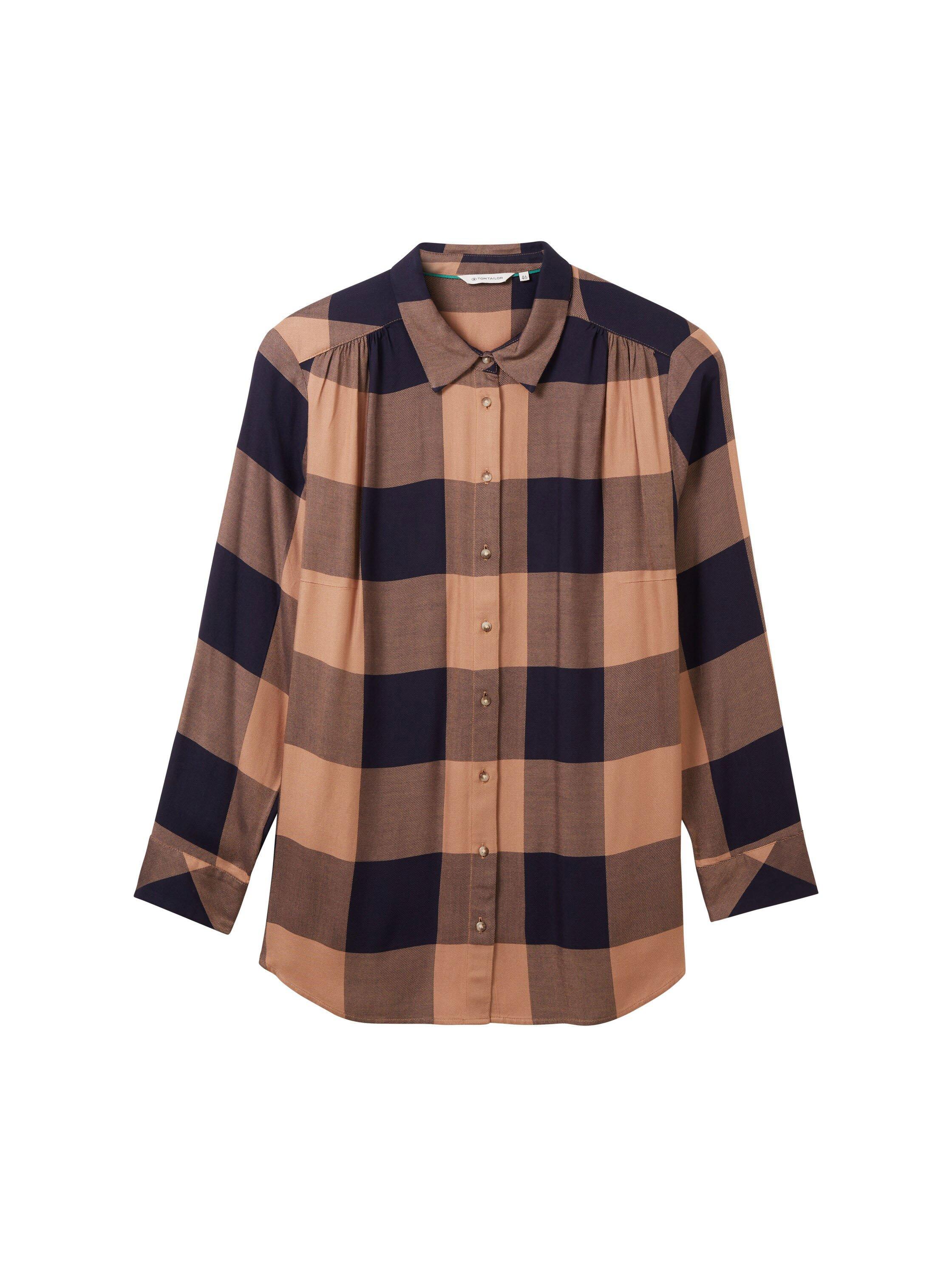 Bluse mit Karomuster, aus Viskose