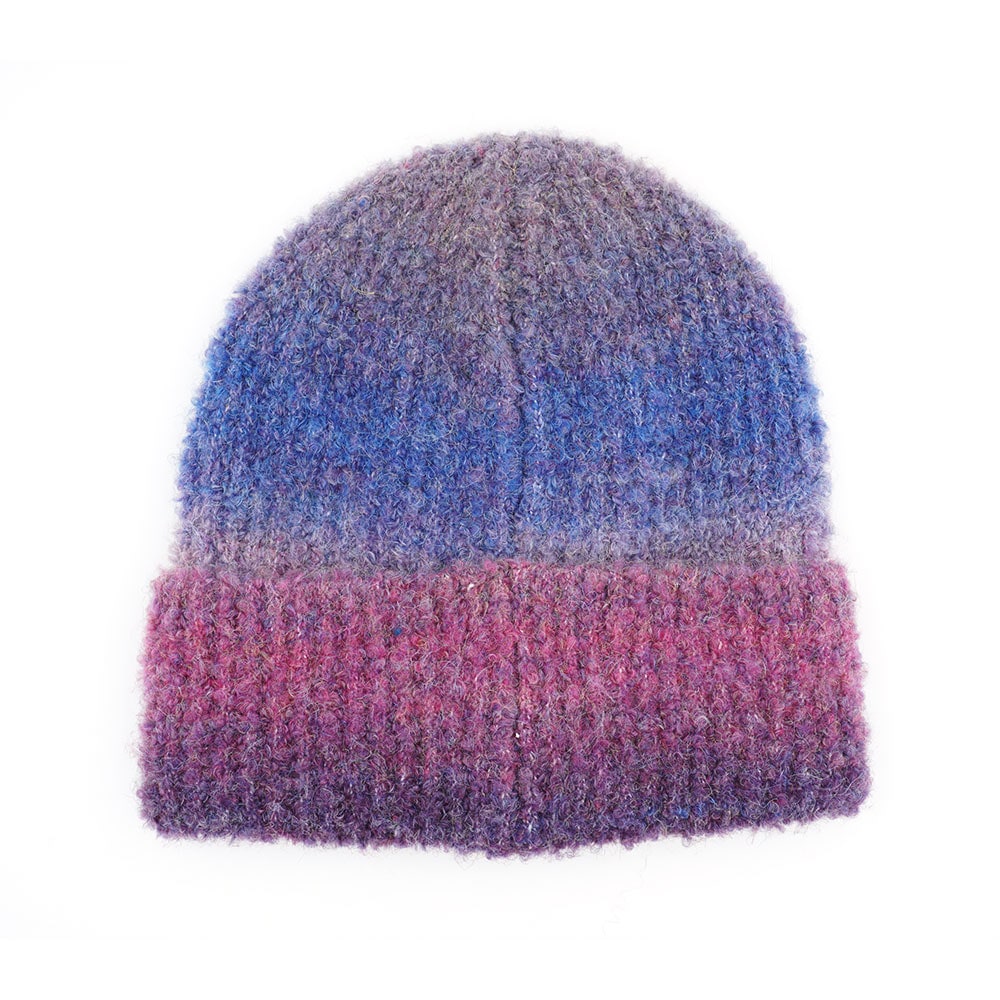 MAXIMO Beanie , Fasermix mit Wollanteil, Boucle-Garn, Farbverlauf, breiter Umschlag