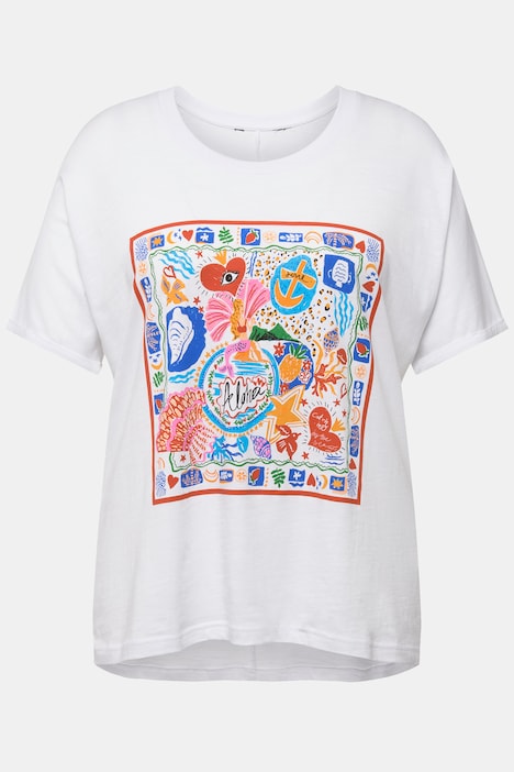 T-Shirt, Herz, Oversized, Rundhals, Halbarm