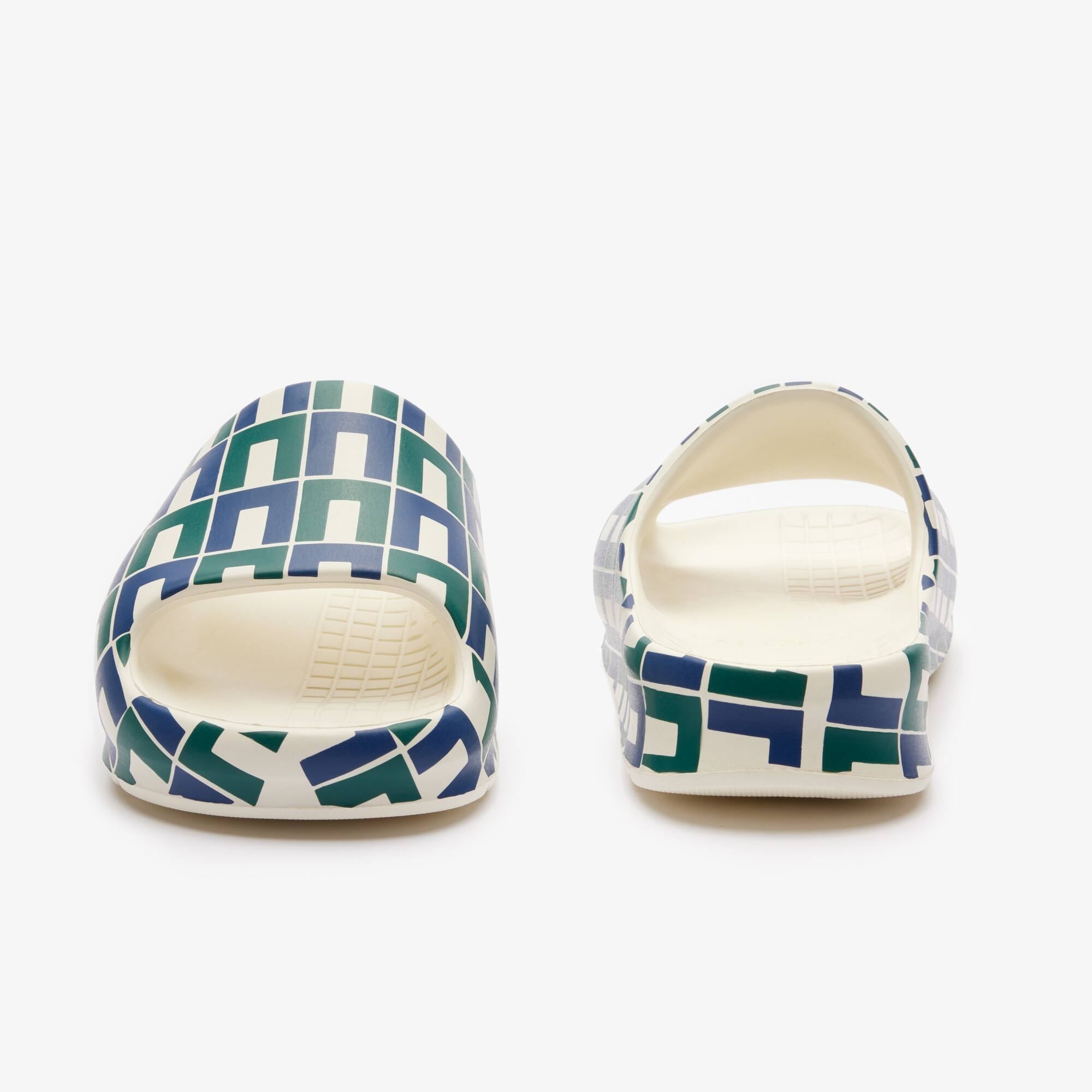 Claquettes Serve Slide 2.0 femme monogrammées Claquettes & Sandales - Bleu - Lacoste - Femme