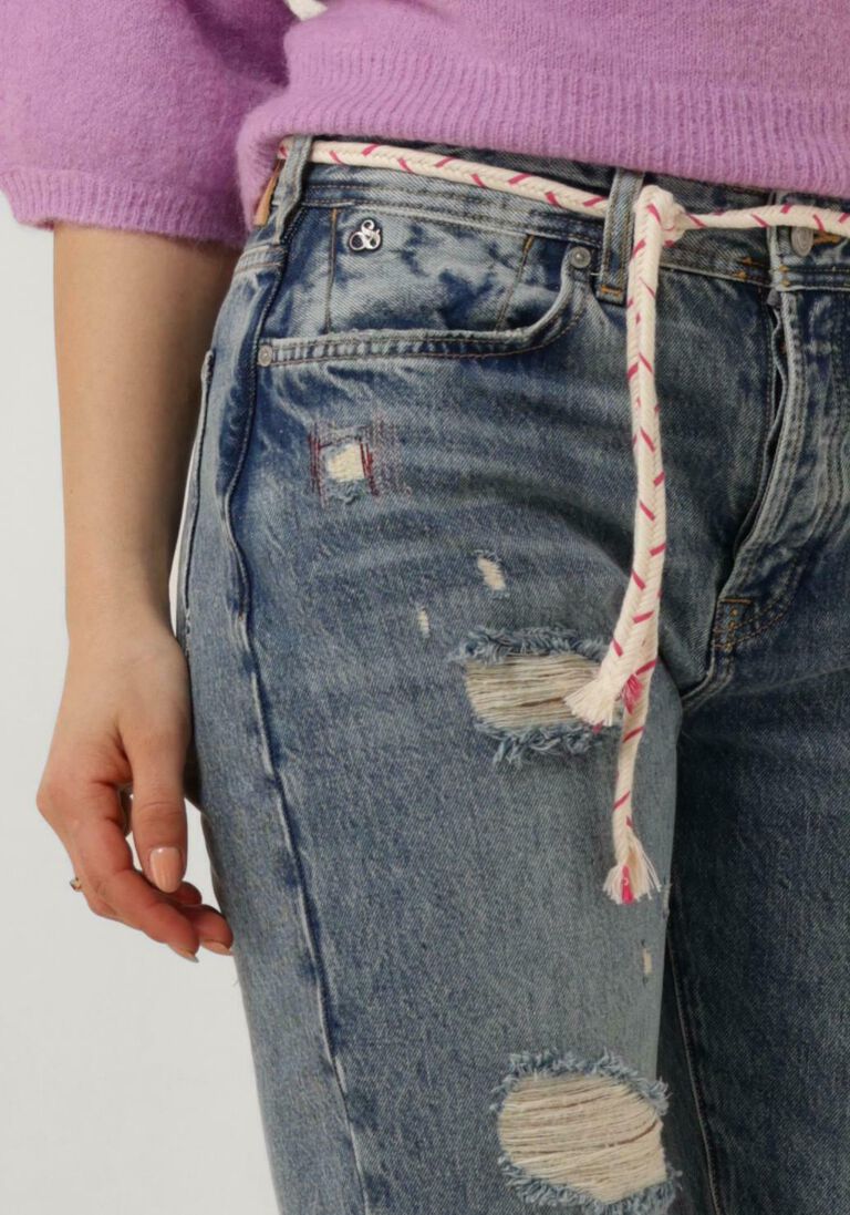 SCOTCH & SODA blauwe scotch & soda wide jeans the buzz slim boyfriend jeans - all tied up