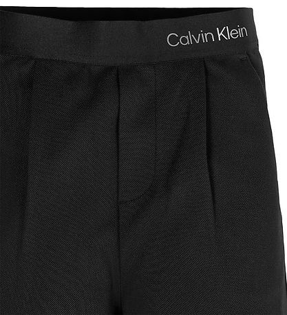 Calvin Klein Bukser - Logo Tape Wide Twill Punto - Sort