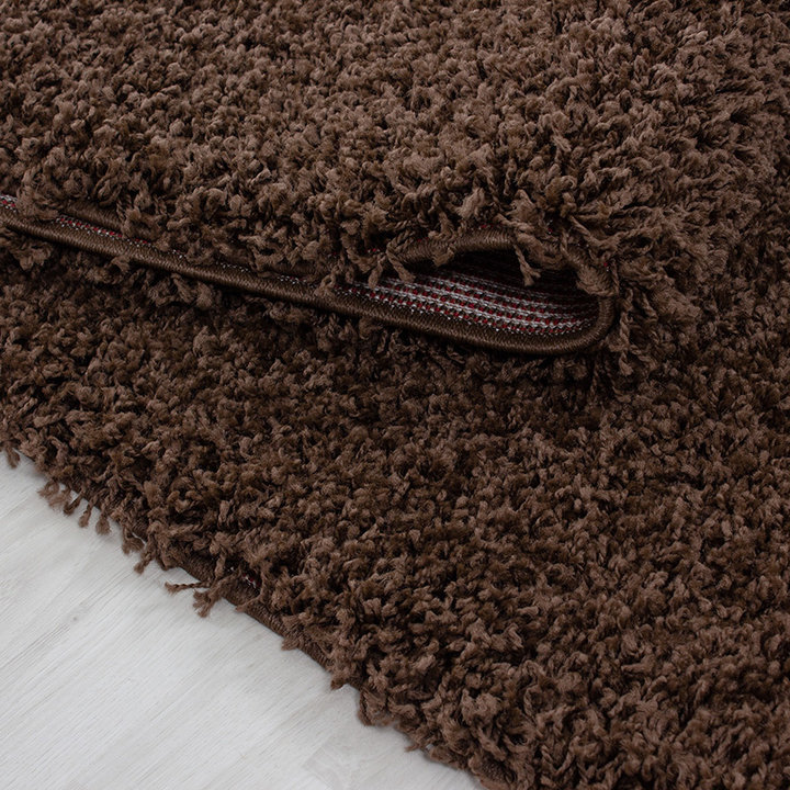 Rond hoogpolig vloerkleed - Sade Bruin | Tijdloos