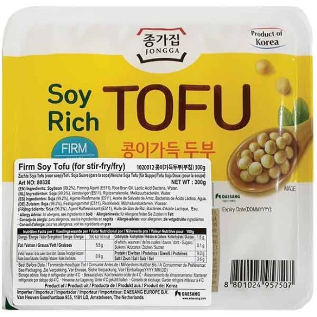 Jongga Sojarijke Tofu Om Te Frituren 300g
