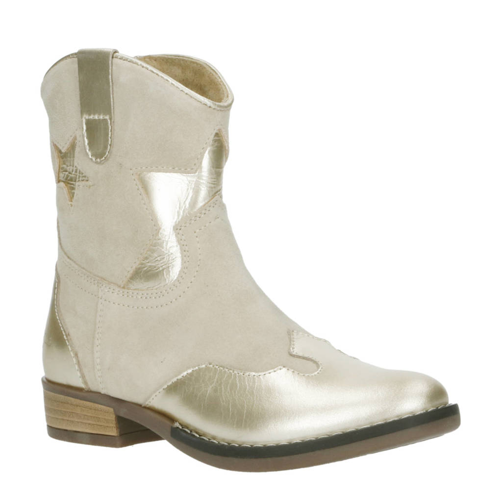 So Jamie suède cowboylaarzen beige/goud