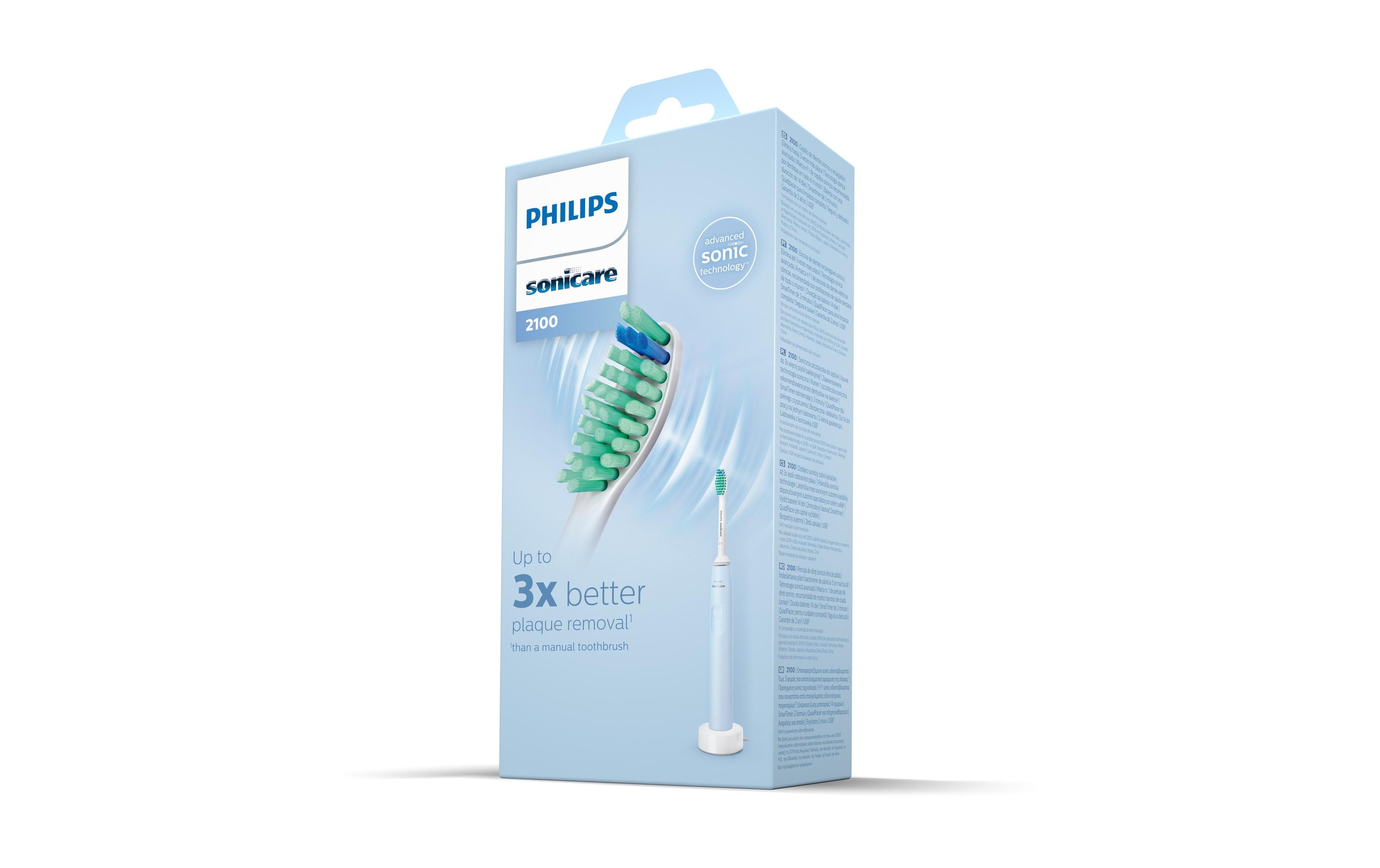 Schallzahnbürste Sonicare Series 2100 HX3651/12 BlauElektrische Zahnbürste