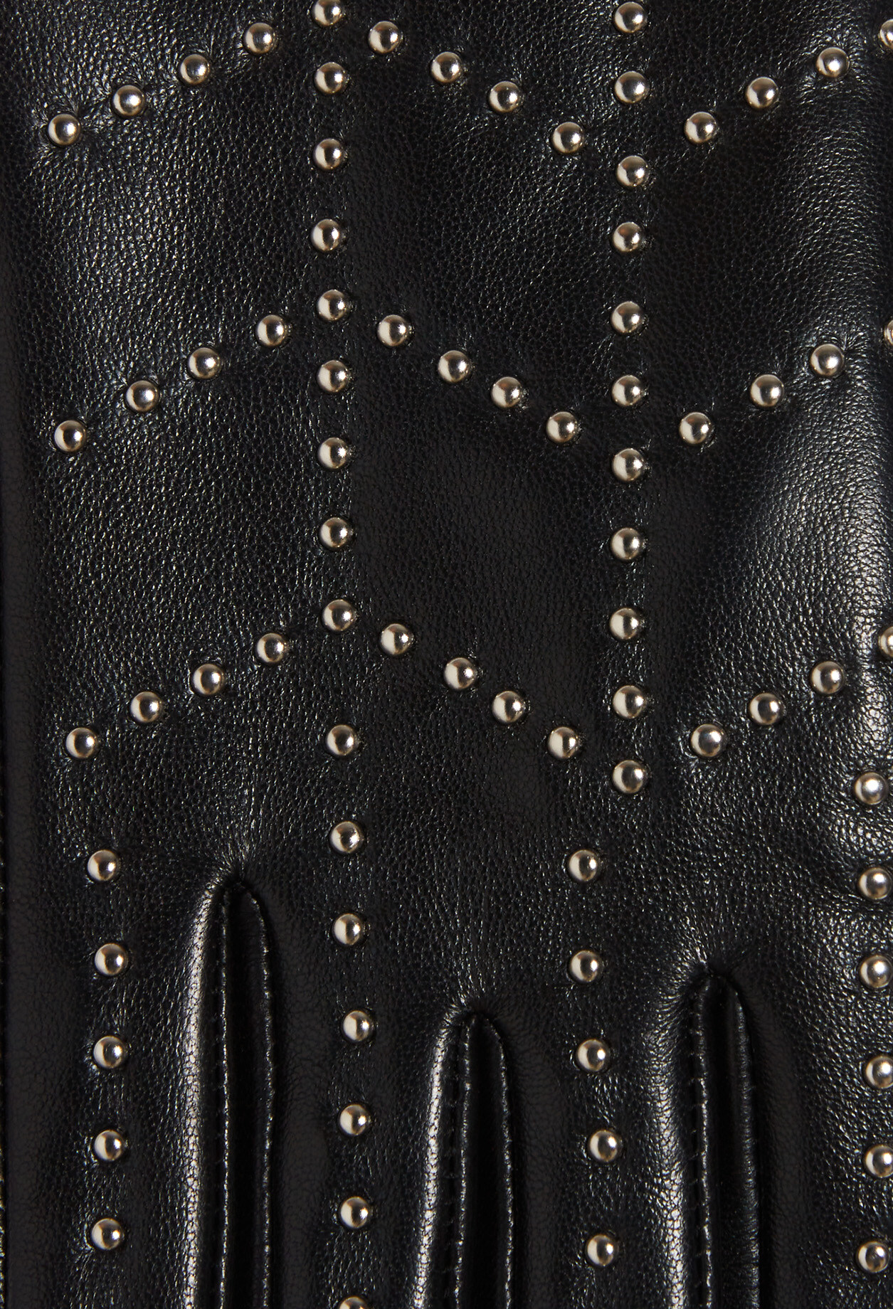 Gants noir cuir cloutes