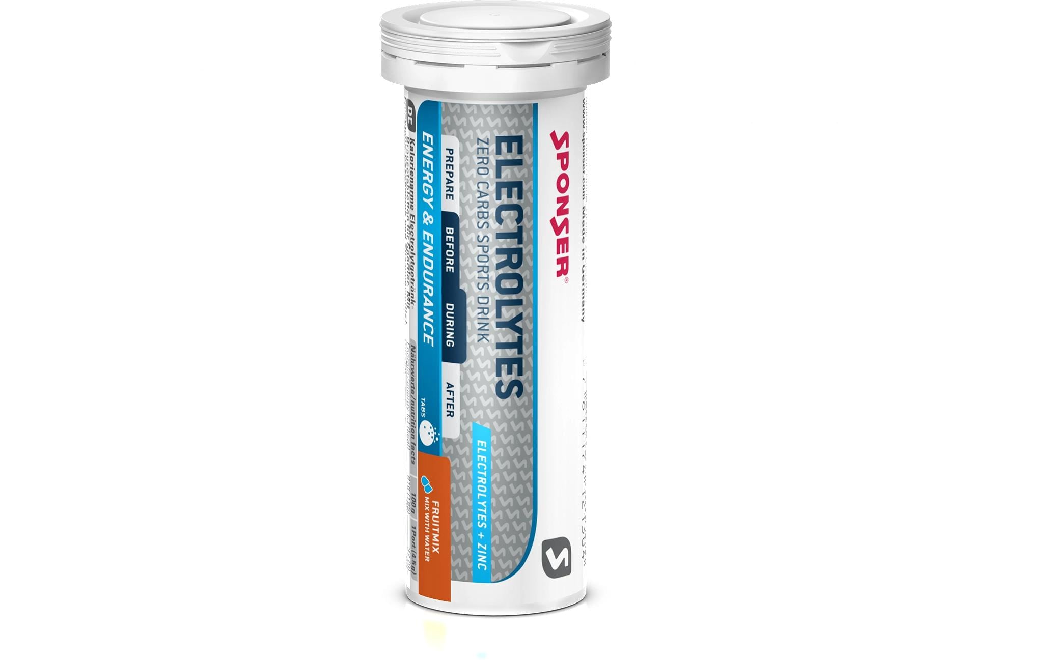 Electrolytes Tabs Fruit Mix, 12 RöhrchenEnergietabletten für kalorienarmen Sportdrink