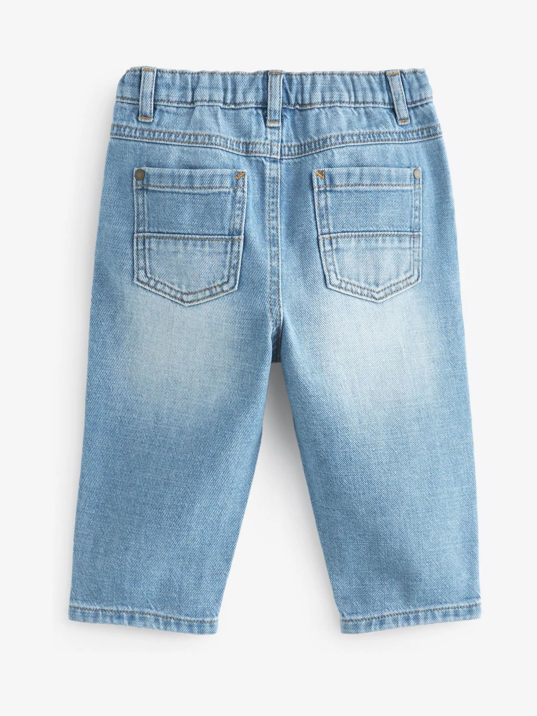 Lichtblauwe denim - Jeans met geplooide voorkant (3mnd-7jr)