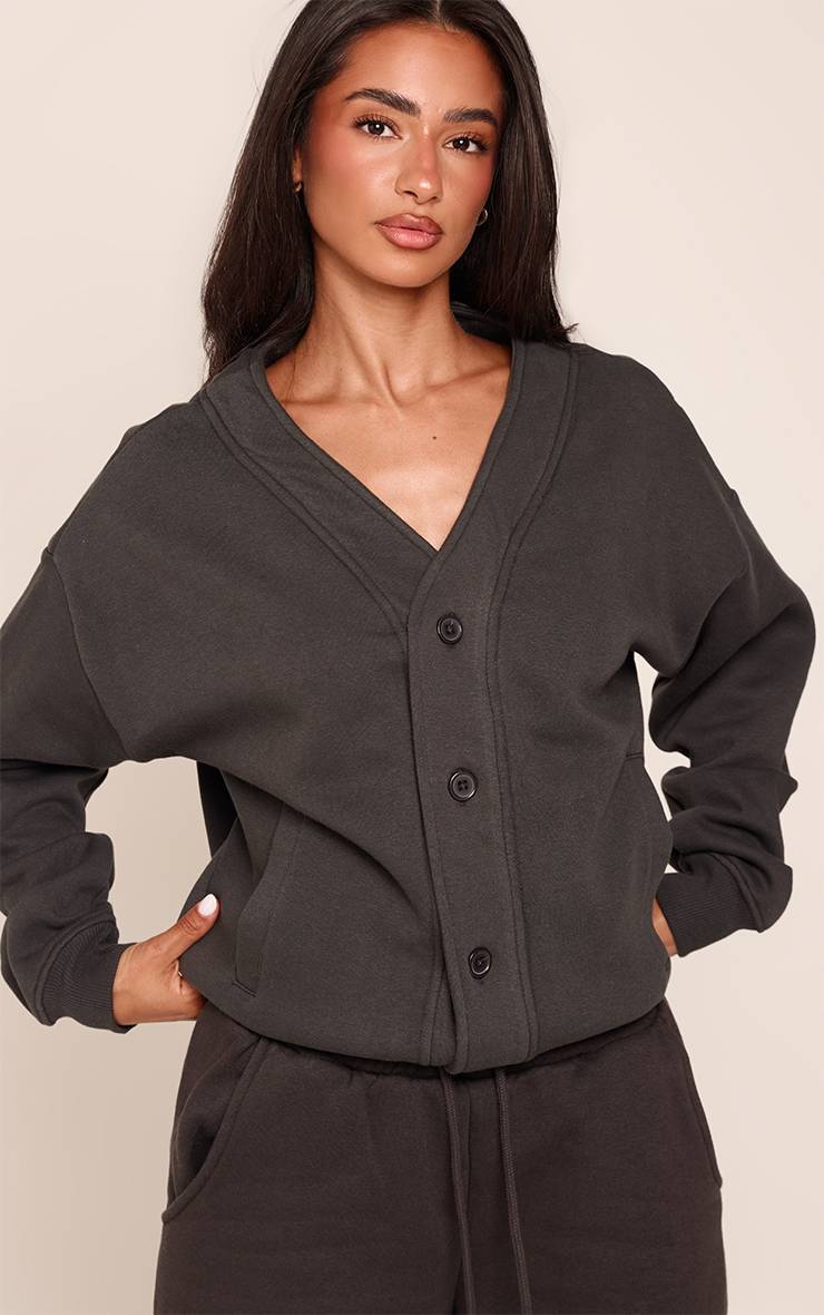 Charbon Sweat Petite Avec Boutons Et Poches Latérales