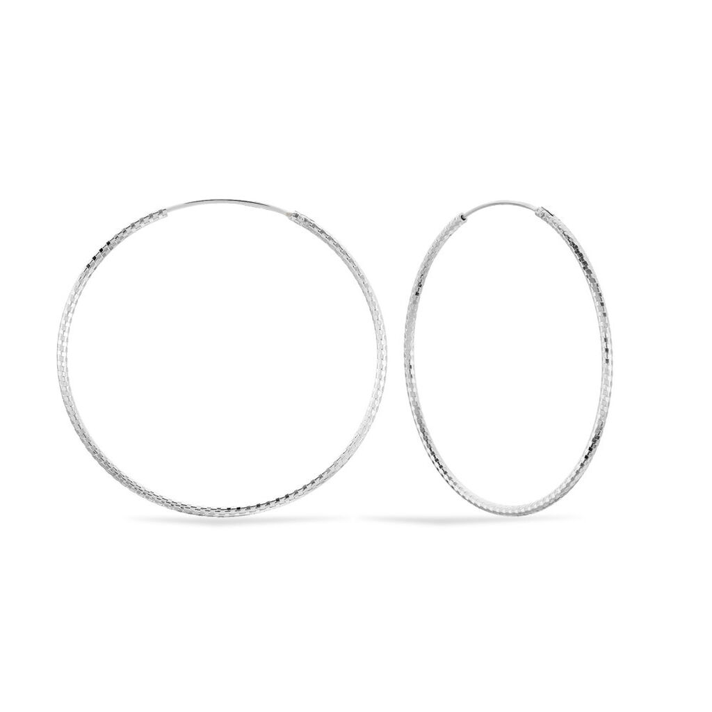 Créoles Argent Blanc Agathe