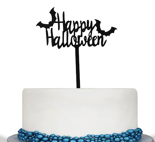 Acryl Halloween Kuchenstecker Grusel Tortenstecker Party Deko Topper für Torten / Kuchen - Happy Halloween / Fledermaus