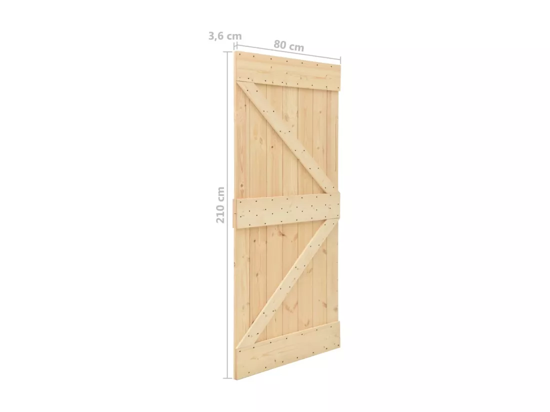 Porte 80x210 cm Bois de pin massif