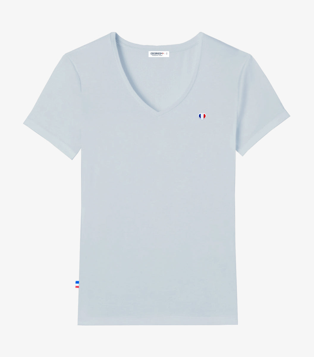 T-shirt col V Femme Ciel - Iconique