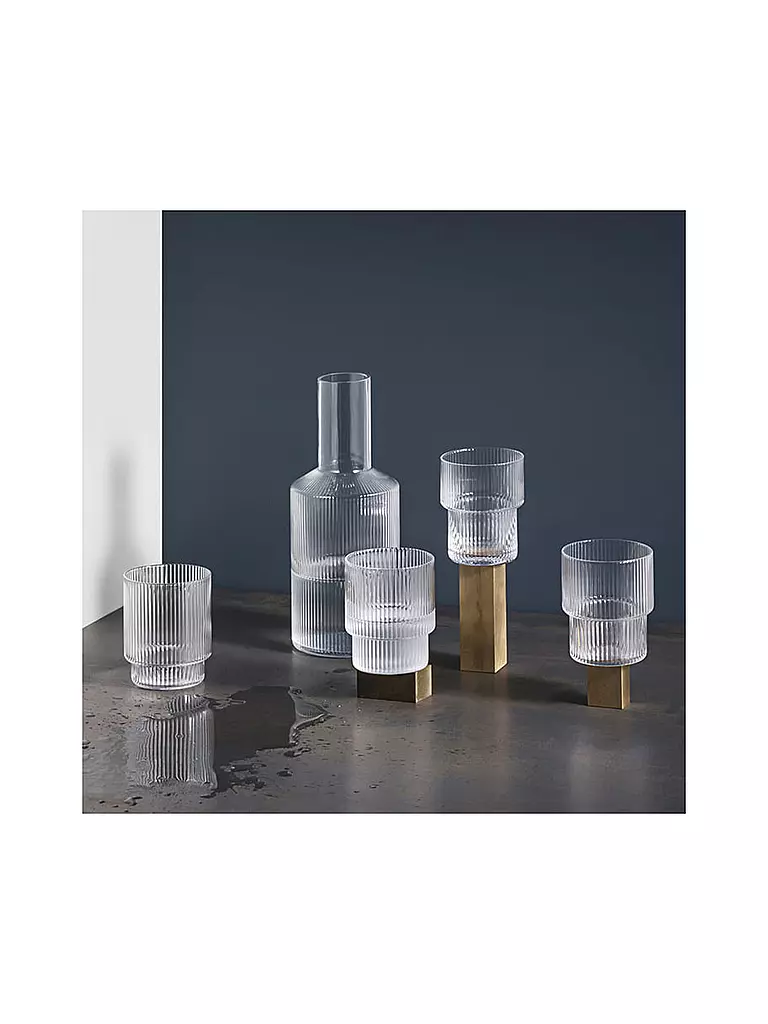 FERM LIVING Trinkglas 4er Set RIPPLE transparent