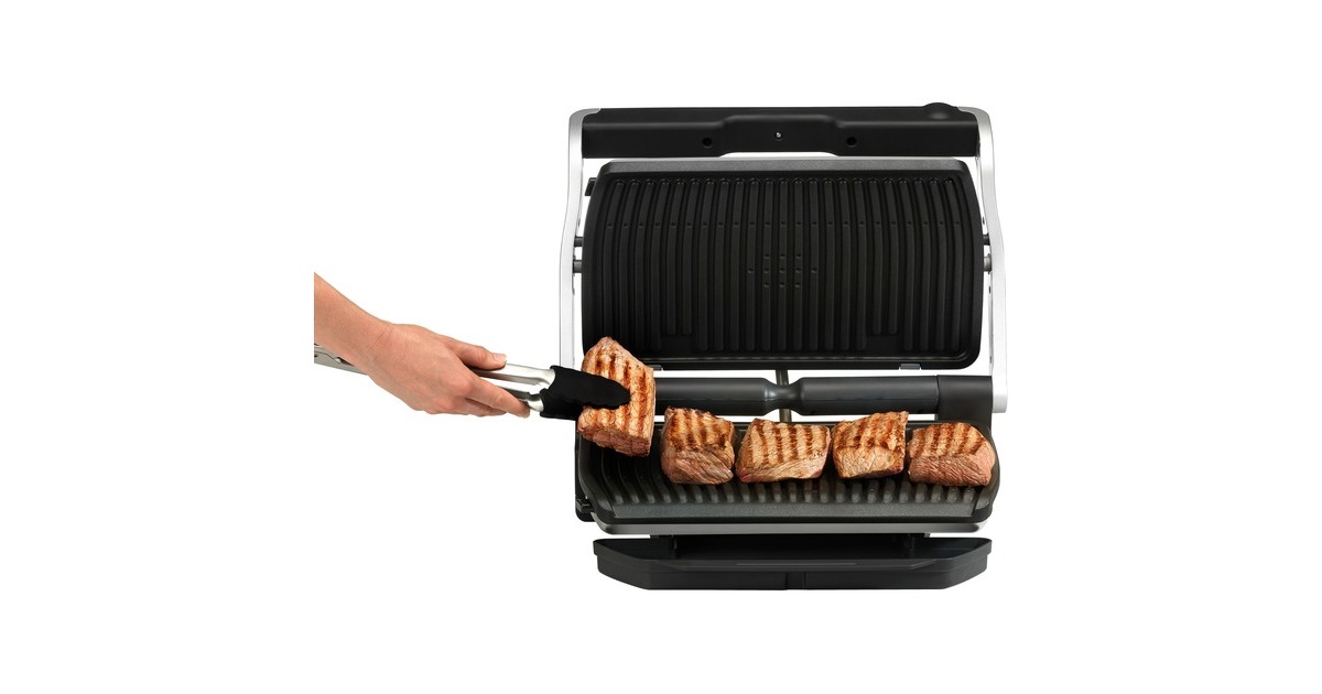 TefalOptiGrill+ XL GC724D contactgrill  (Geborsteld rvs/zwart)