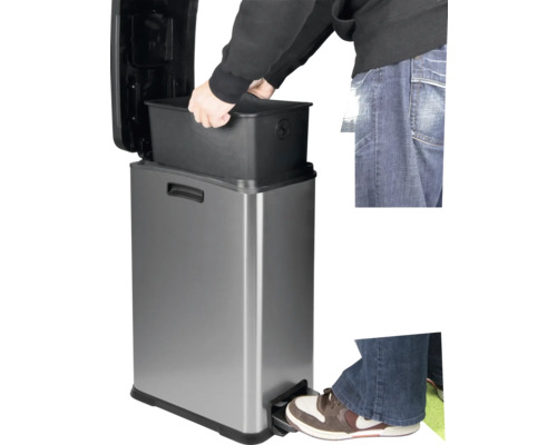 EKO pedaalemmer Rejoice 30 l mat roestvrij staal
