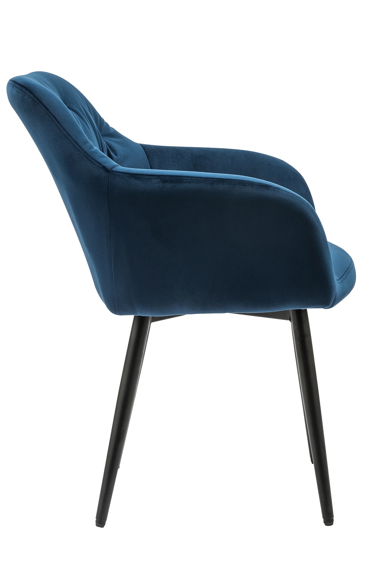 Armlehnstuhl blau Samt Esszimmerstuhl Polsterstuhl Wohnzimmer Stuhl