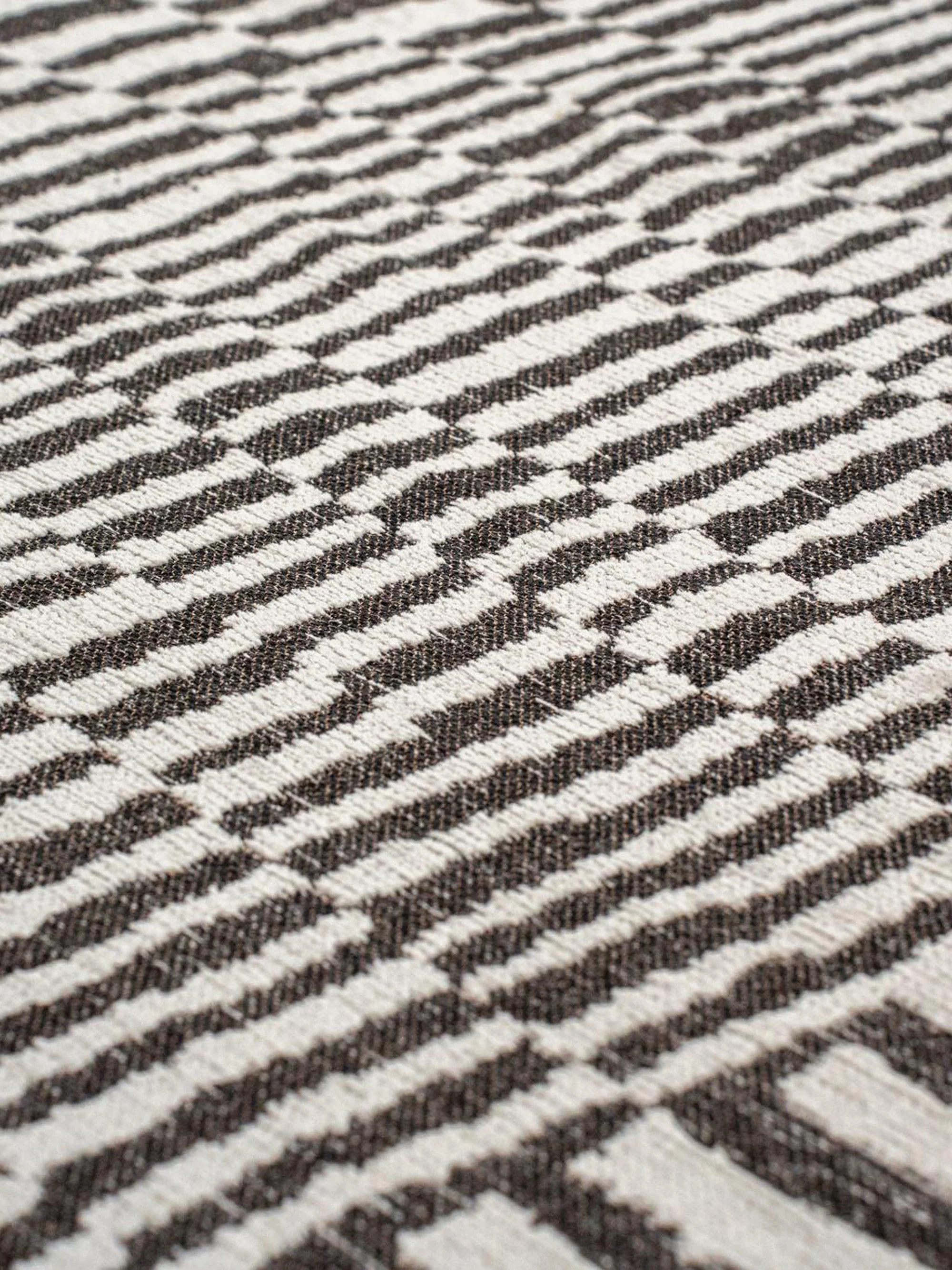 Rond jacquard in- & outdoor vloerkleed Berber, wasbaar