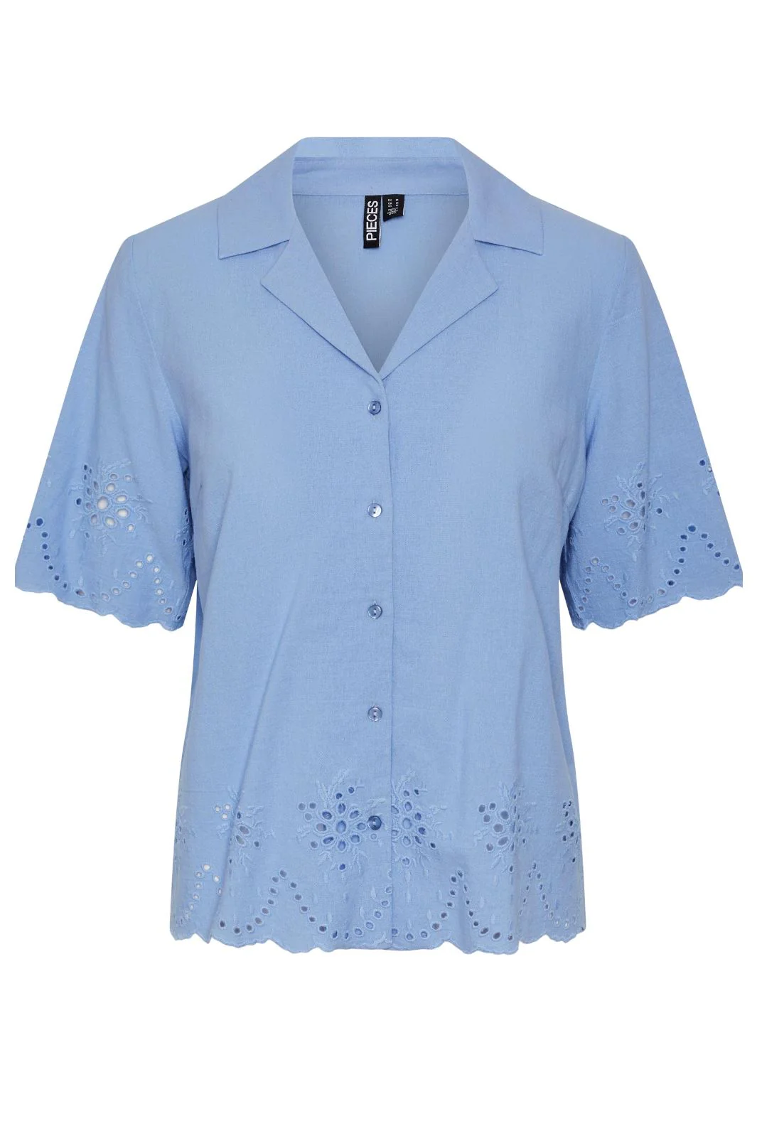 Pieces Pcalmina Ss Embroidery Shirt 4486677 hydrangea