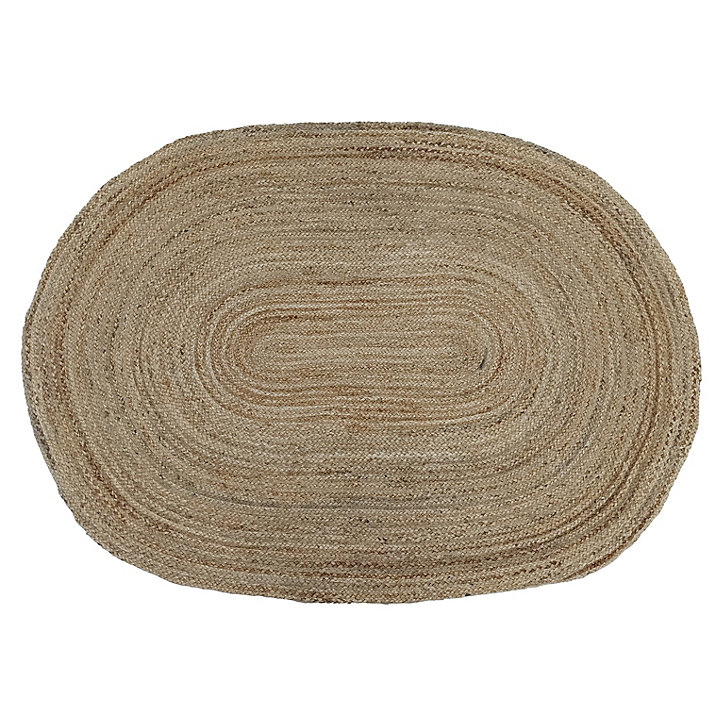 Tapis jute et coton ovale naturel L.170 x l.120 cm