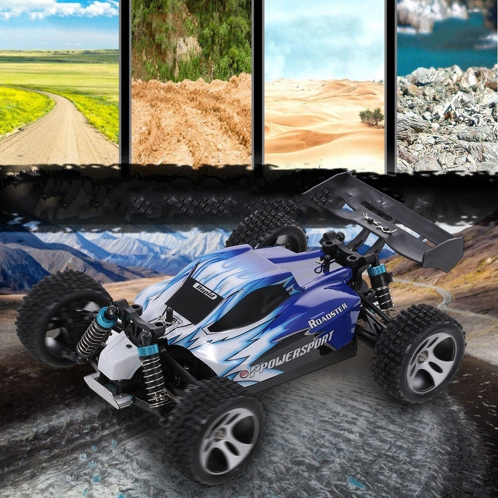 (25cm) Ferngesteuertes 2.4GHz RC High Speed Auto Monstertruck Off-Road Power Buggy (1:18 Skala) - Blau