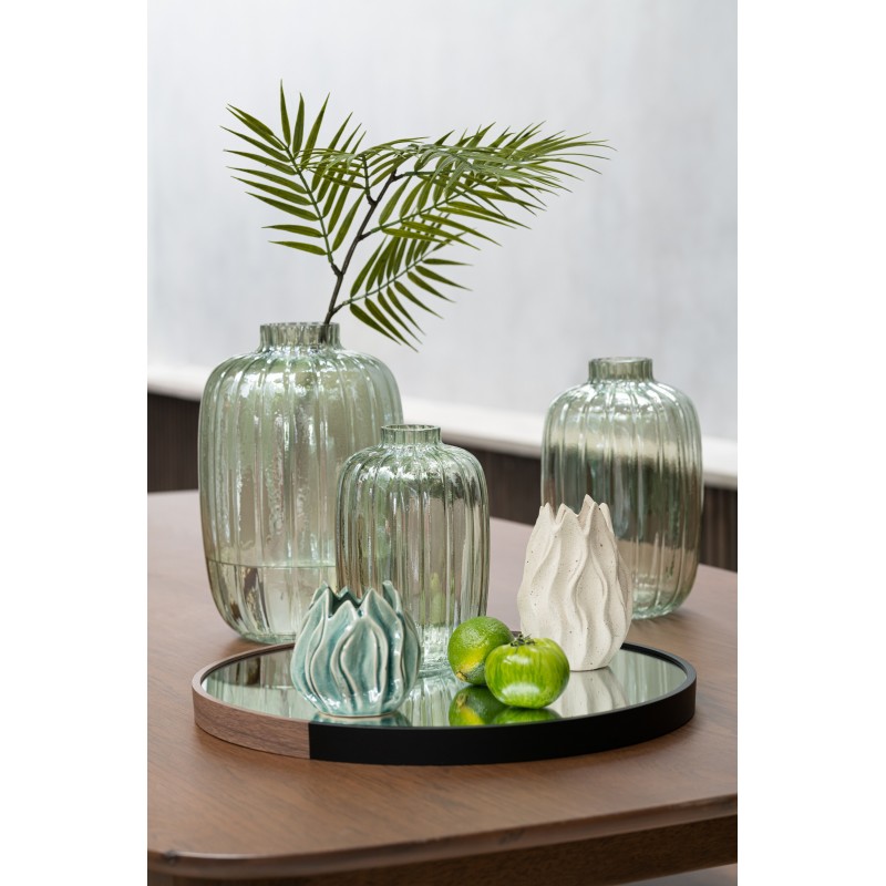 Vase en verre vert 20x20x29.5 cm