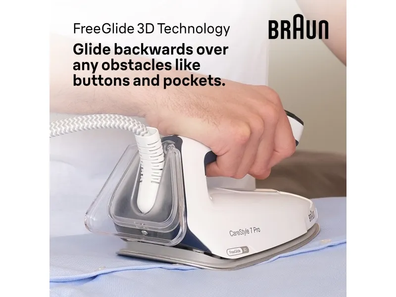 Braun CareStyle 7 Pro IS 7282 BL - Dampstrygejern med automatisk afbrydelse - såleplade: EloxalPlus FreeGlide 3D - 2700 W - blå