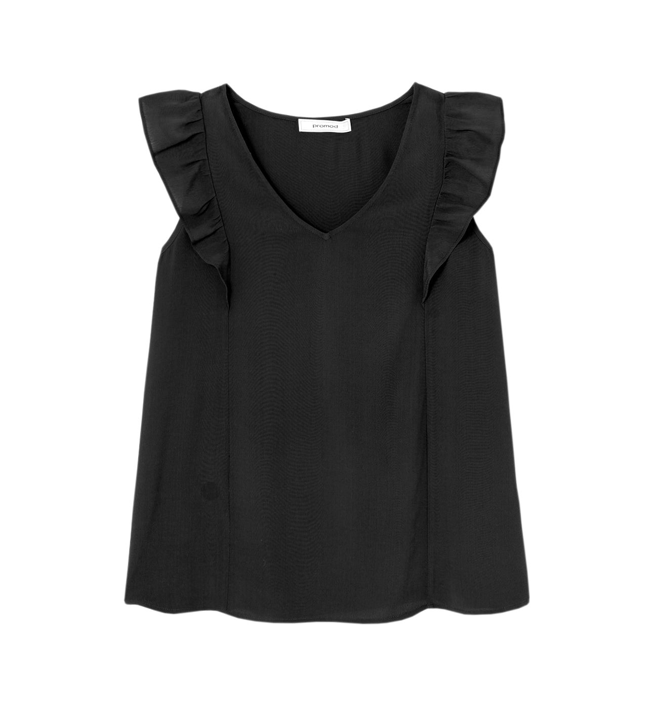 Top à volants Femme - Noir