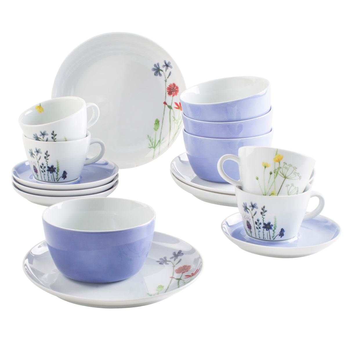 KAHLA Five Senses Wildblume Kombiservice 16tlg. Aquarell-Blau