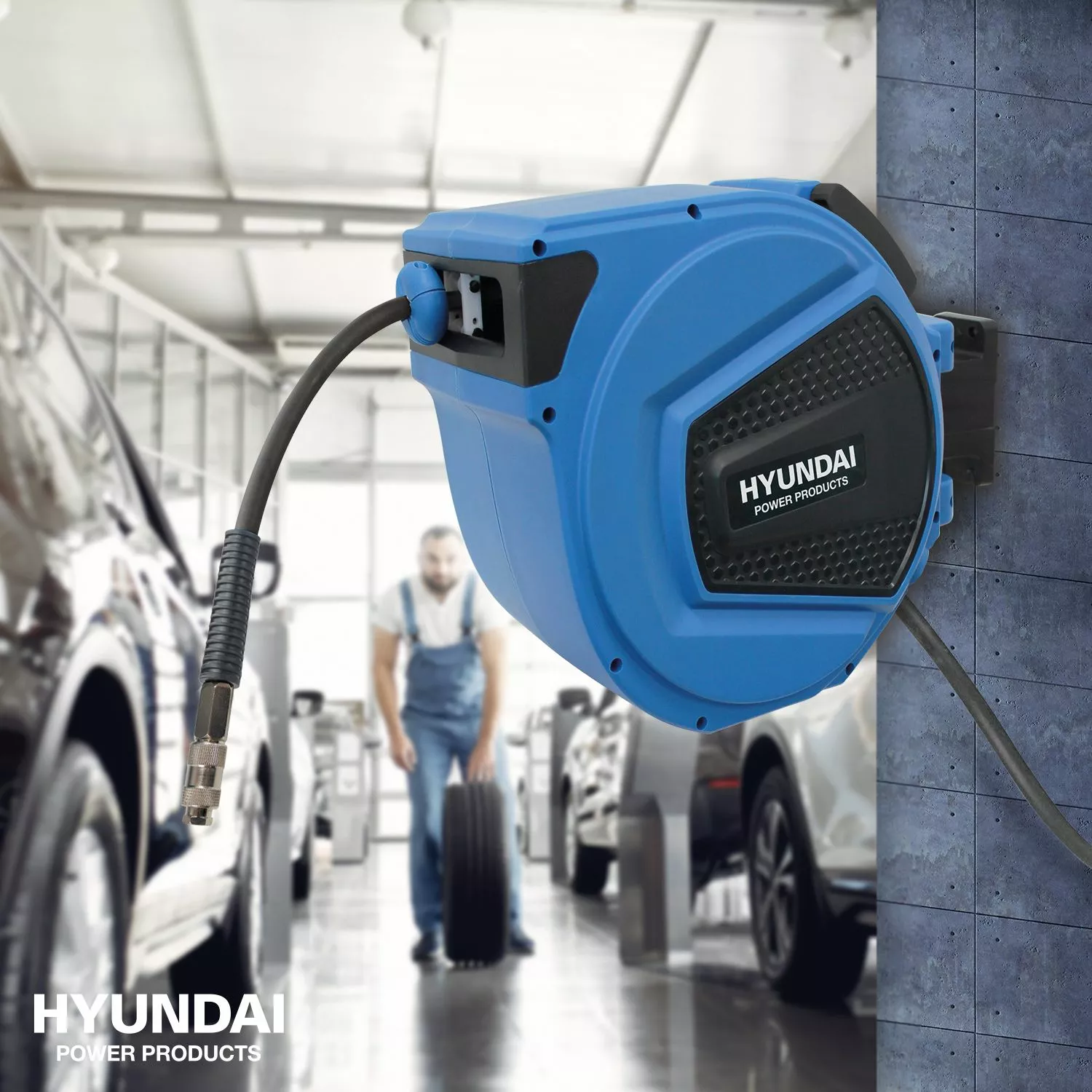 Hyundai 55964 Automatische Luchtslanghaspel - 25m 2m