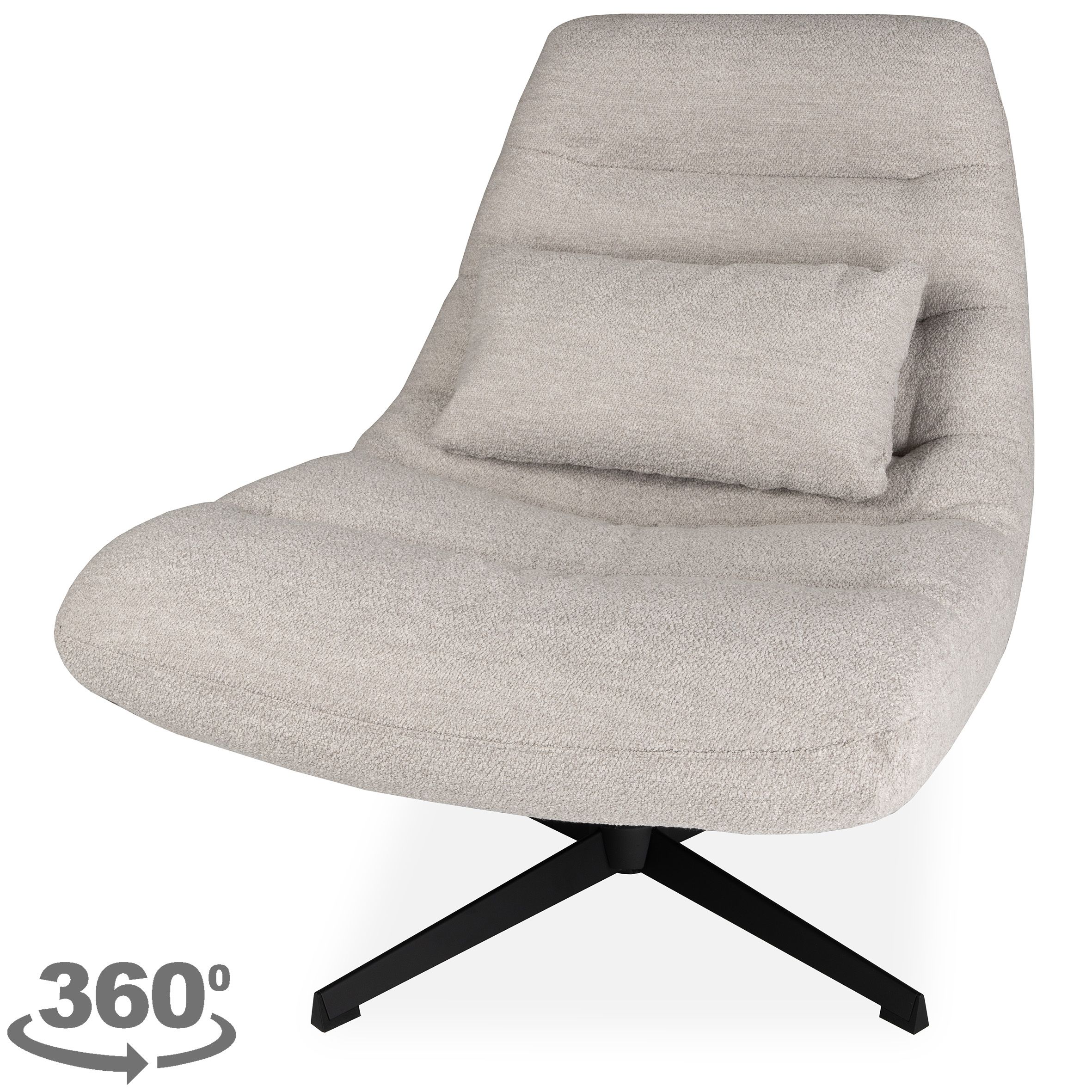 Draaifauteuil Naturel WX-67.000 Nox B77 x D62 x H53 cm