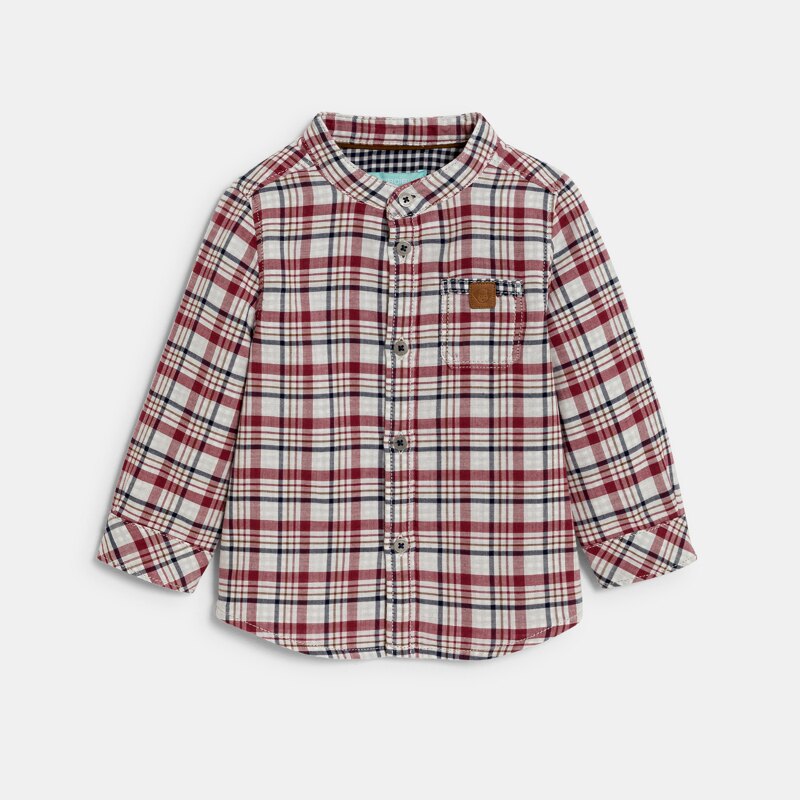 Chemise à carreaux rouge petit col bébé garçon Rouge