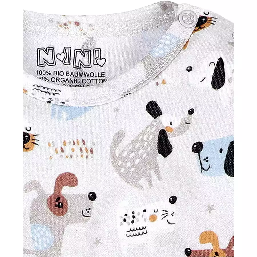 Nini Body Langarm Hund grau