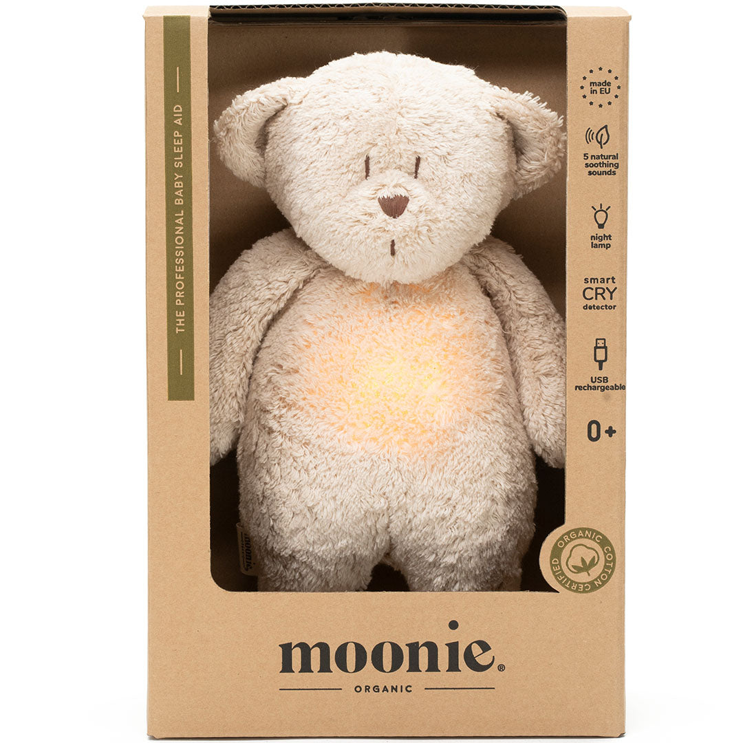 Moonie 2.0 next gen knuffelbeer met nachtlamp sand natur