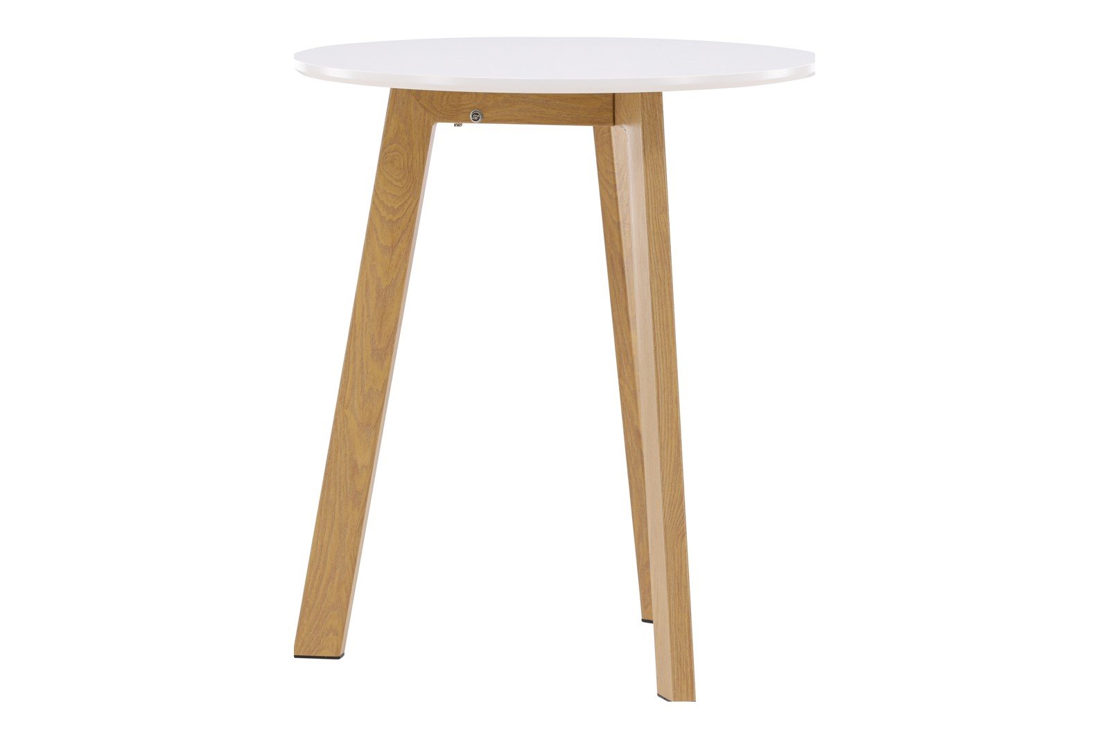Leonora rundt spisebord Ø65 cm. Hvit rundt spisebord med eikeben.