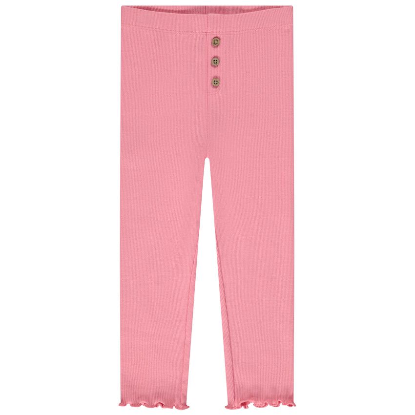 Caleçon uni côtelé avec boutons pour bébé fille - Multicolore