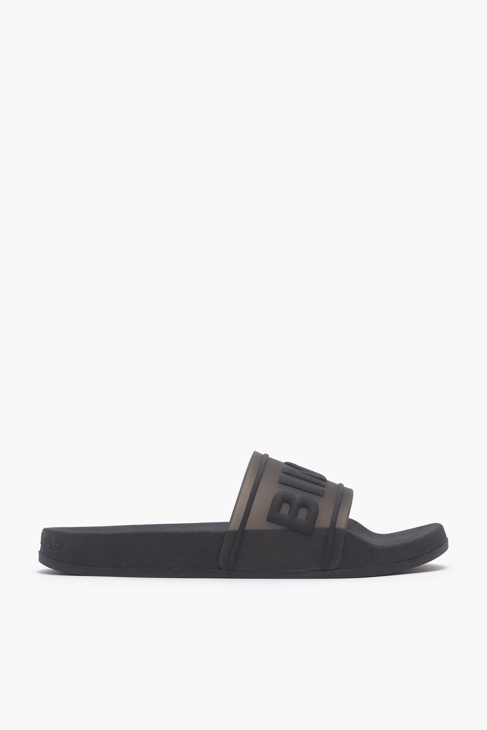 Chinelo de dedo com logotipo preto