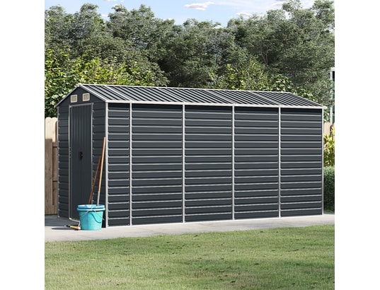 VIDAXL - Abri de jardin anthracite 191x385x198 cm acier galvanisé