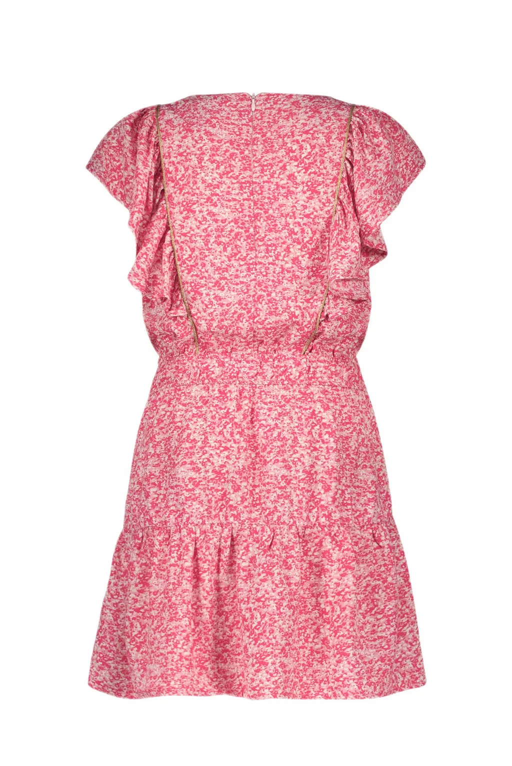 Like Flo A-lijn jurk met all over print en ruches roze