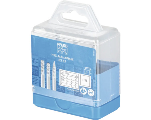 HSS freesset 85 PFERD tandvorm 3 Ø 12mm stift-Ø 6mm universeel middel fijn, 3-delig.