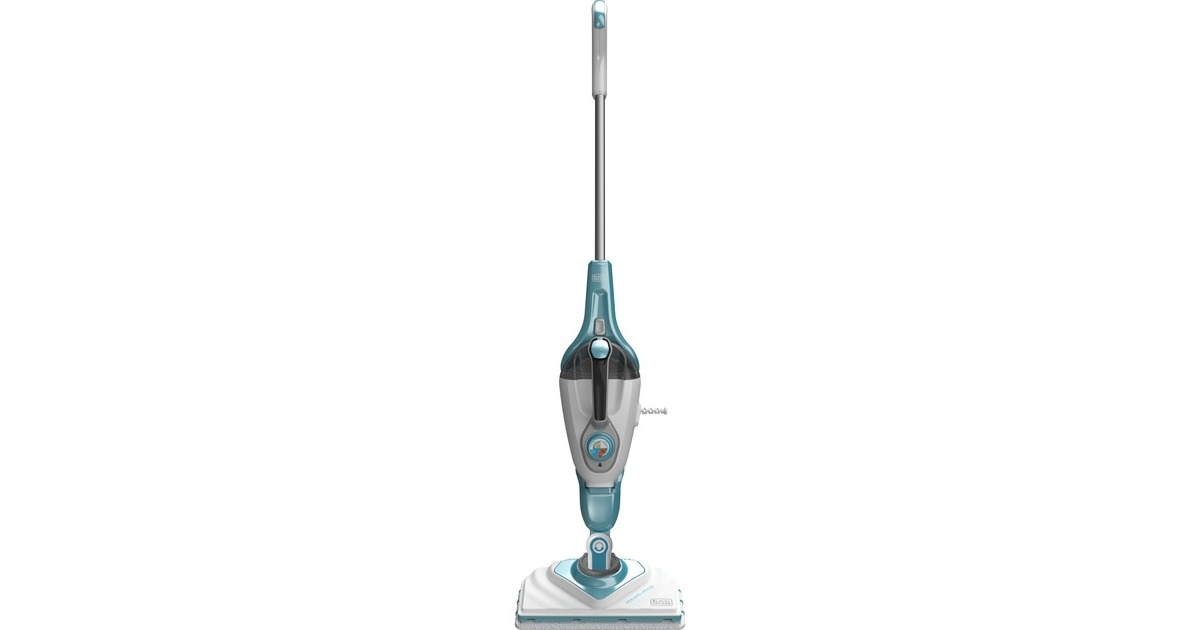 BLACK+DECKER1600W Steam-mop BHSM1615DAM-QS stoomreiniger  (Wit/blauw, Incl. SteaMitt, deltavoet en 17 accessoires)