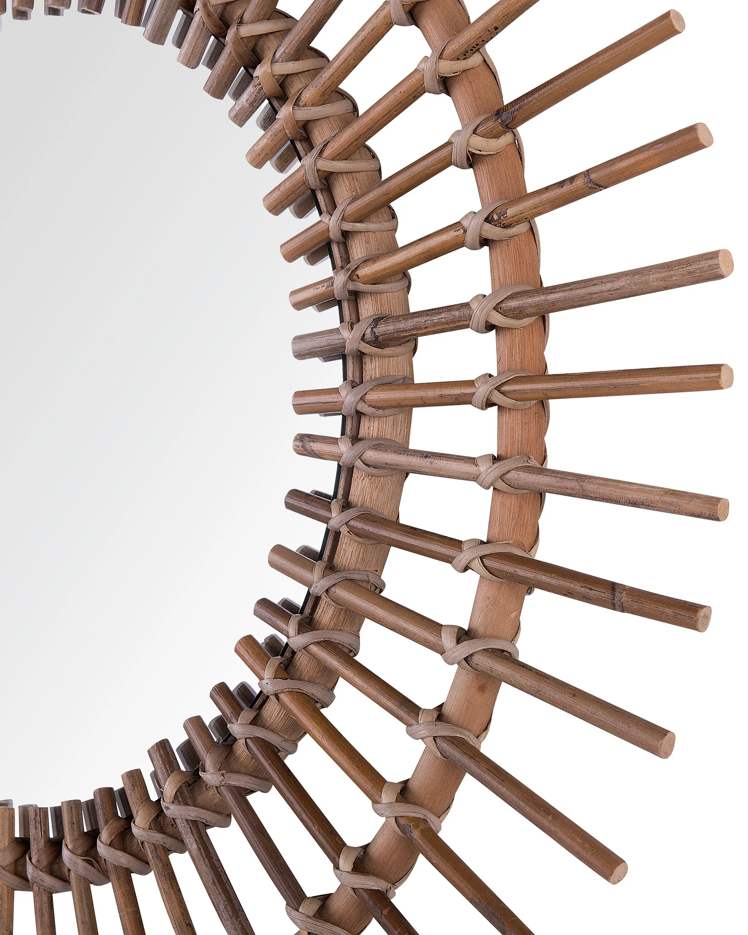 Wandspiegel STENEN 76 cm 76 cm Rotan Zandbeige