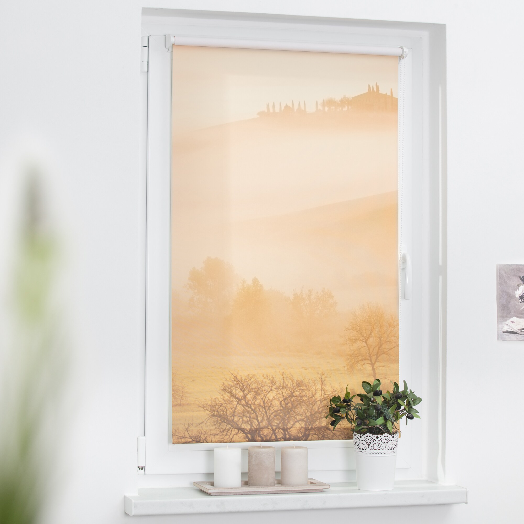 Lichtblick Rollo Klemmfix, ohne Bohren, Verdunkelung, Toskana - Orange Braun