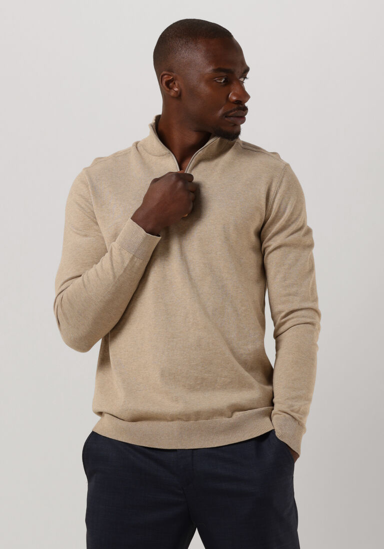 SELECTED HOMME beige selected homme trui slhberg half zip cardigan b