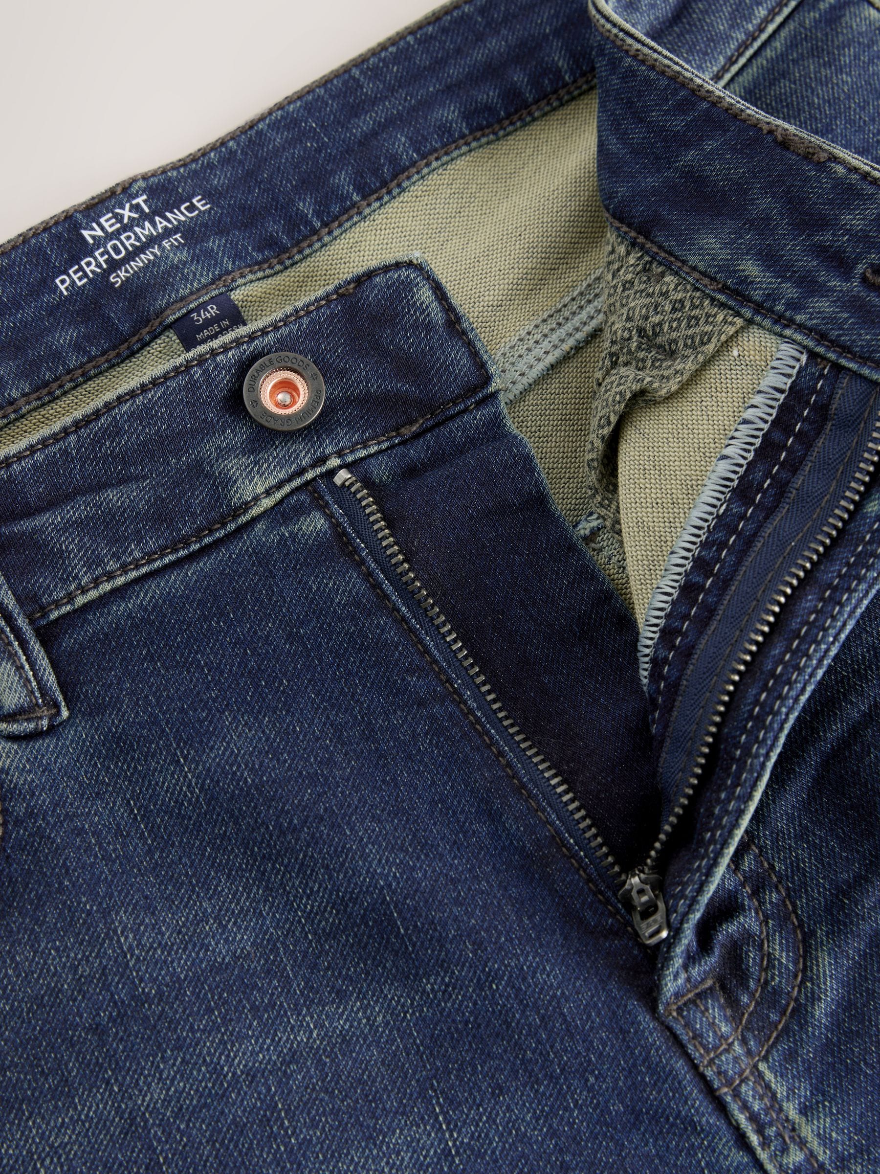 Vintage getint blauw - Strakke Pasvorm - Comfortabele stretchjeans