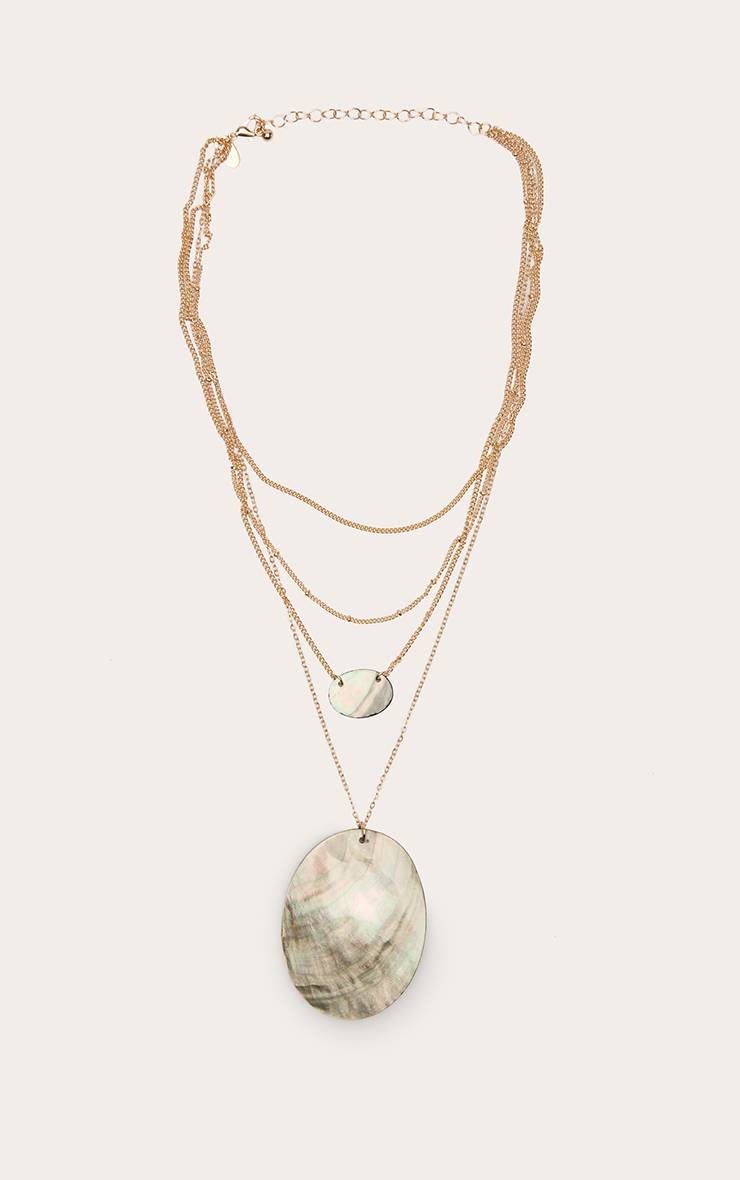 Doré Collier Statement À Coquillages Sombres Superposés