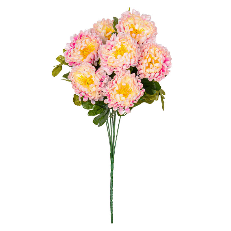 Bouquet chrysanthèmes têtes rose